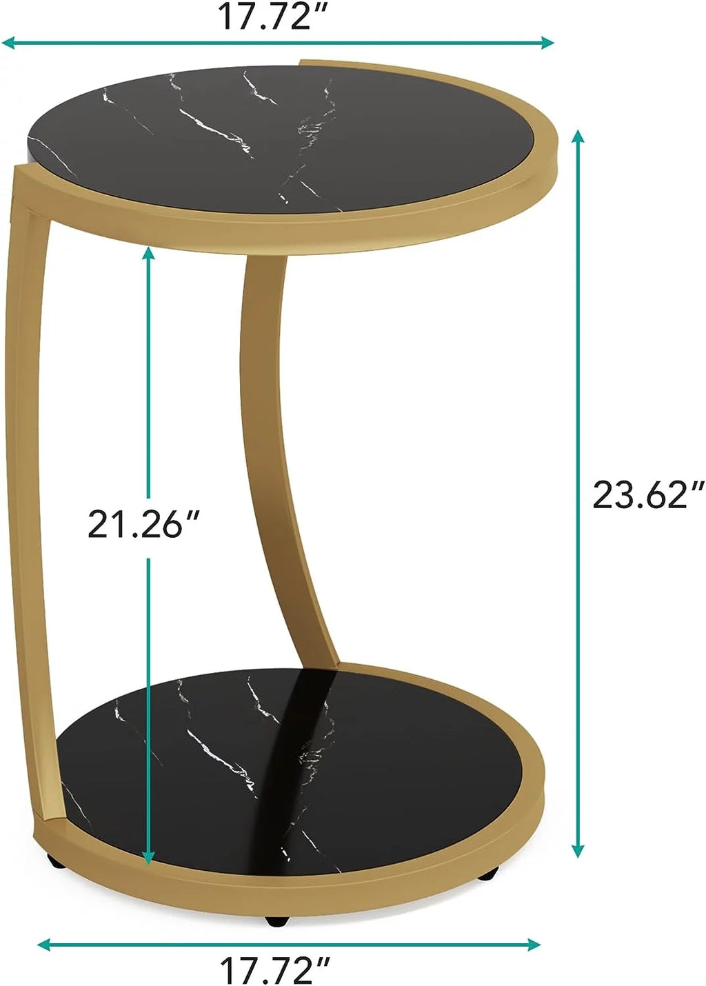 Round Faux Marble End Table W449072