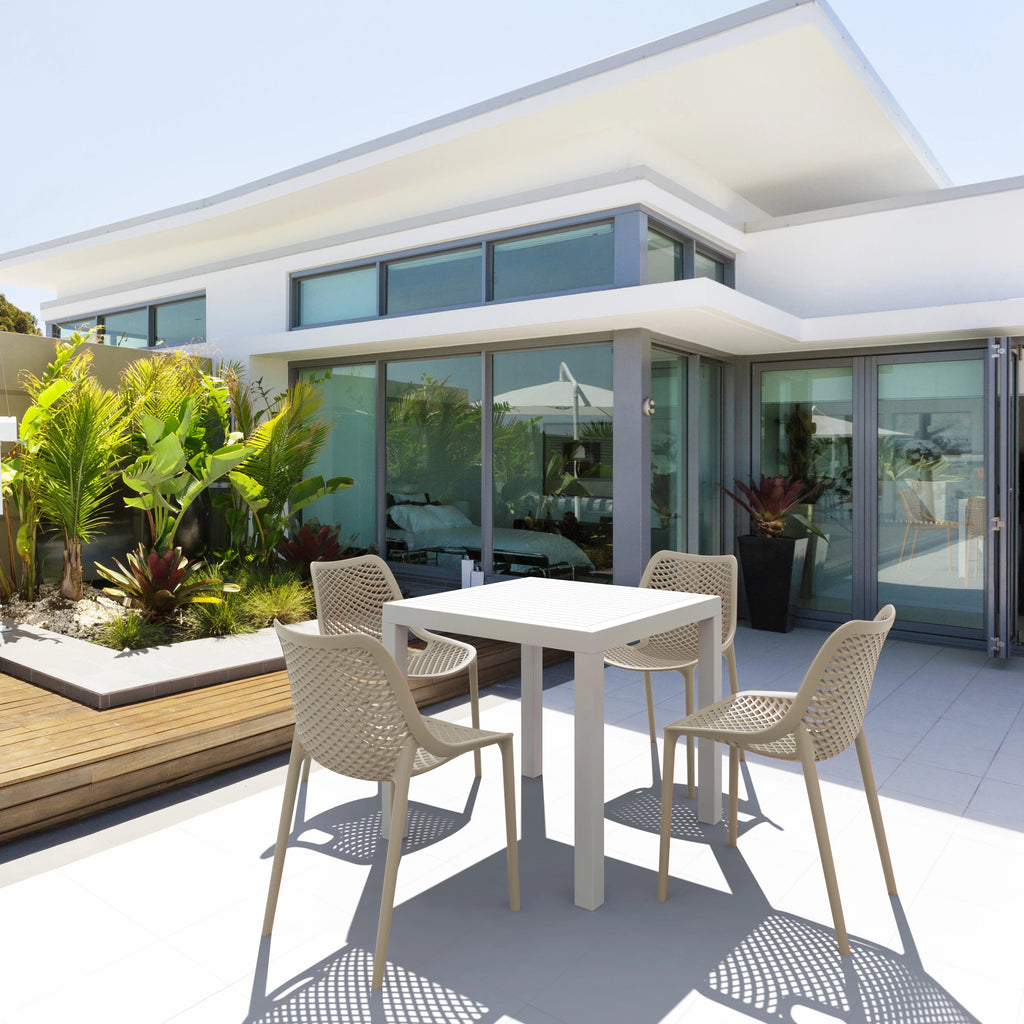 White Square Dining Set with 4 Chairs E381602