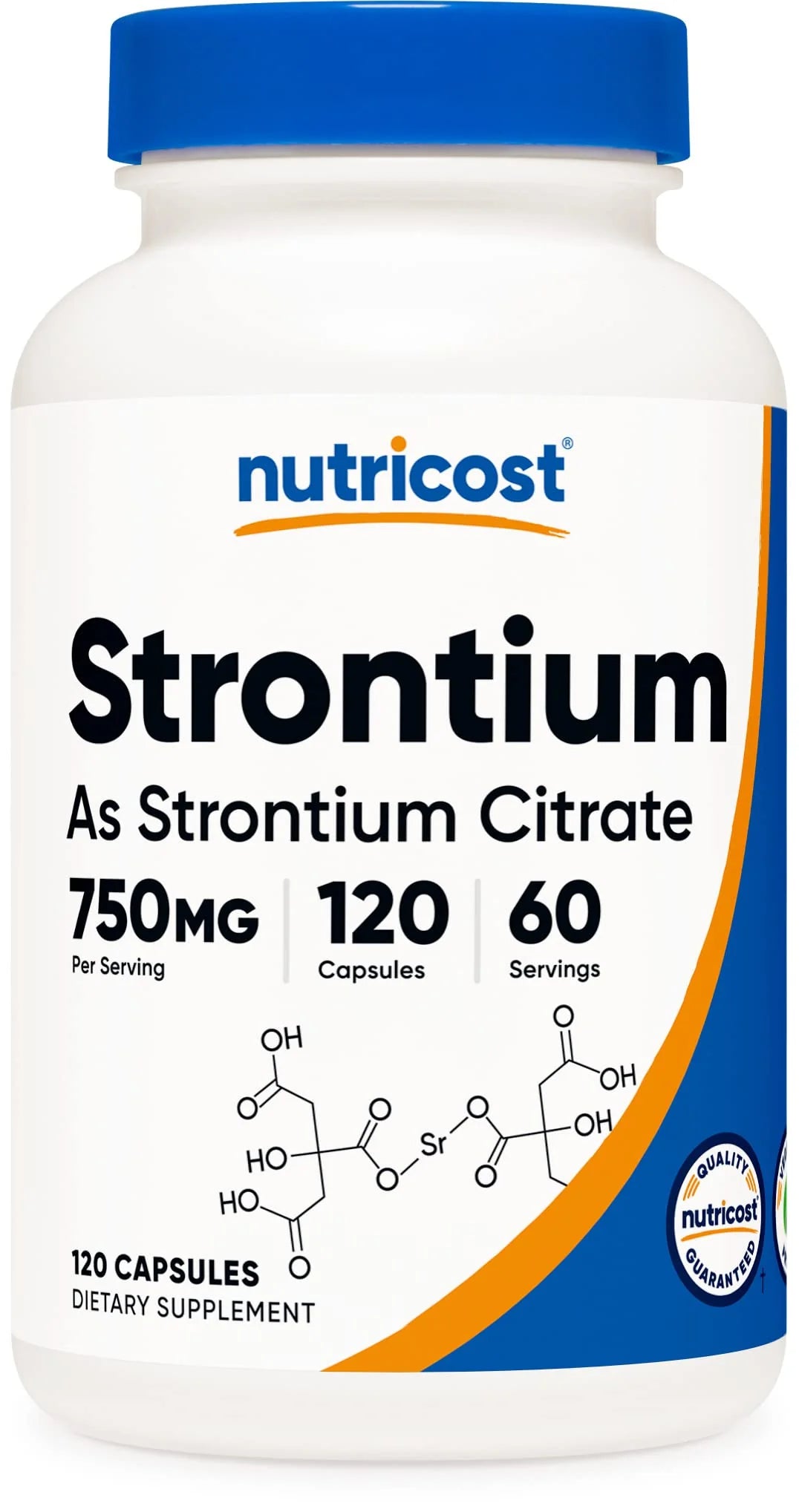 Strontium Capsules 750mg, 120 Capsules, Vegetarian, Non-GMO, Gluten Free M885216