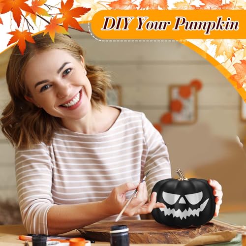 12 Pcs 6" Black Artificial Pumpkins J91447