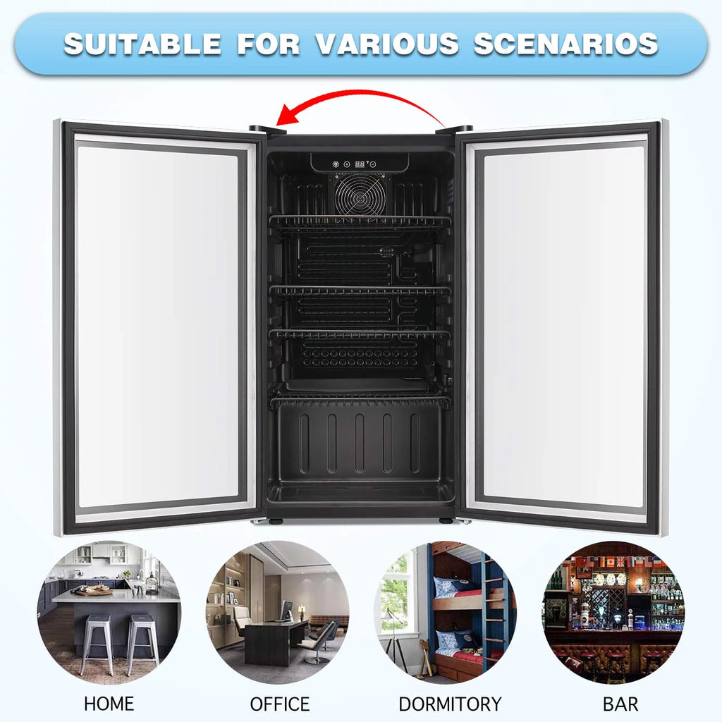 3.2Cu.ft 120 Can Glass Door Beverage Refrigerator Cooler D7436