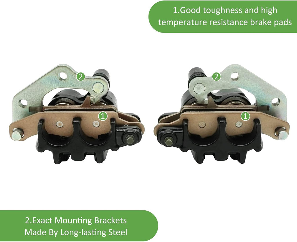 Front Left Right Brake Calipers & Pads for Kawasaki KFX700 Brute Force 650 Prairie 650 700 KVF650 KVF700 F157