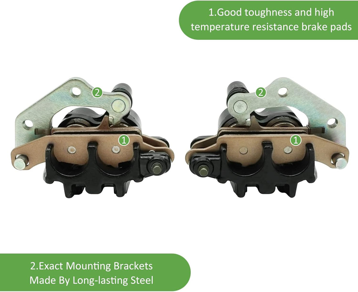 Front Left Right Brake Calipers & Pads for Kawasaki KFX700 Brute Force 650 Prairie 650 700 KVF650 KVF700 F157