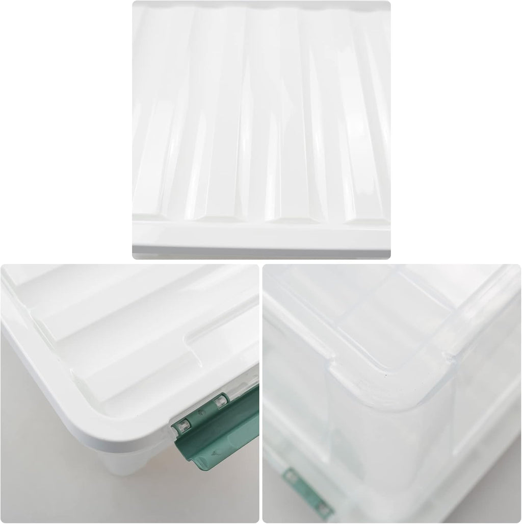 20 Quart Clear Plastic Bin with Lid, 6 Packs J10448