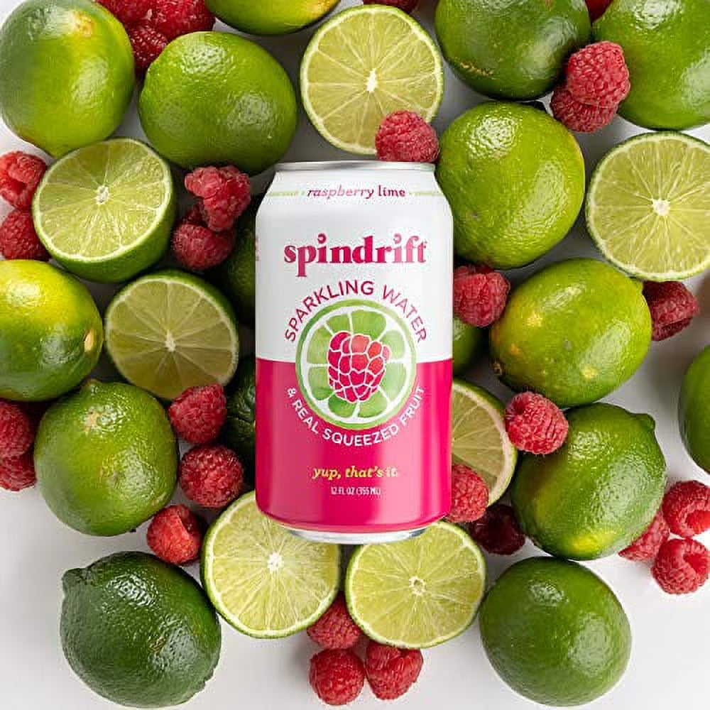 Raspberry Lime Sparkling Water, 12 Fl Oz Cans, Pack of 24 Q972510