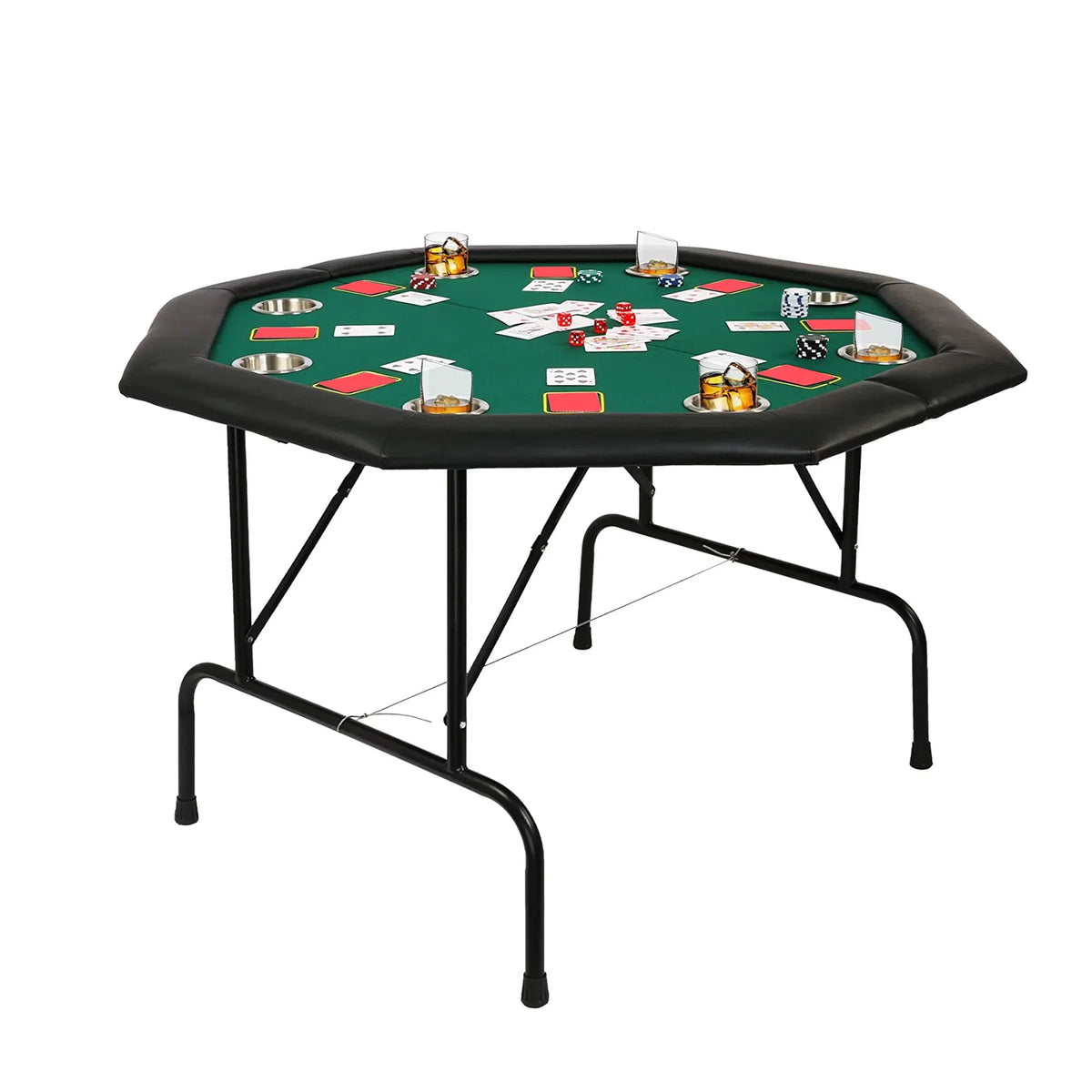 48 Octagon Folding Poker Table with Cup Holder T889