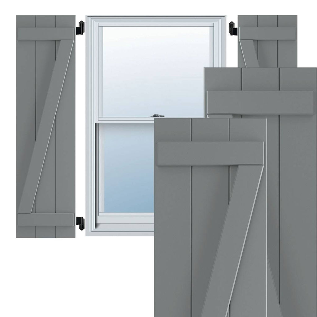 16 1/8x22W x 62x22H PVC Board-n-Batten Shutters F129