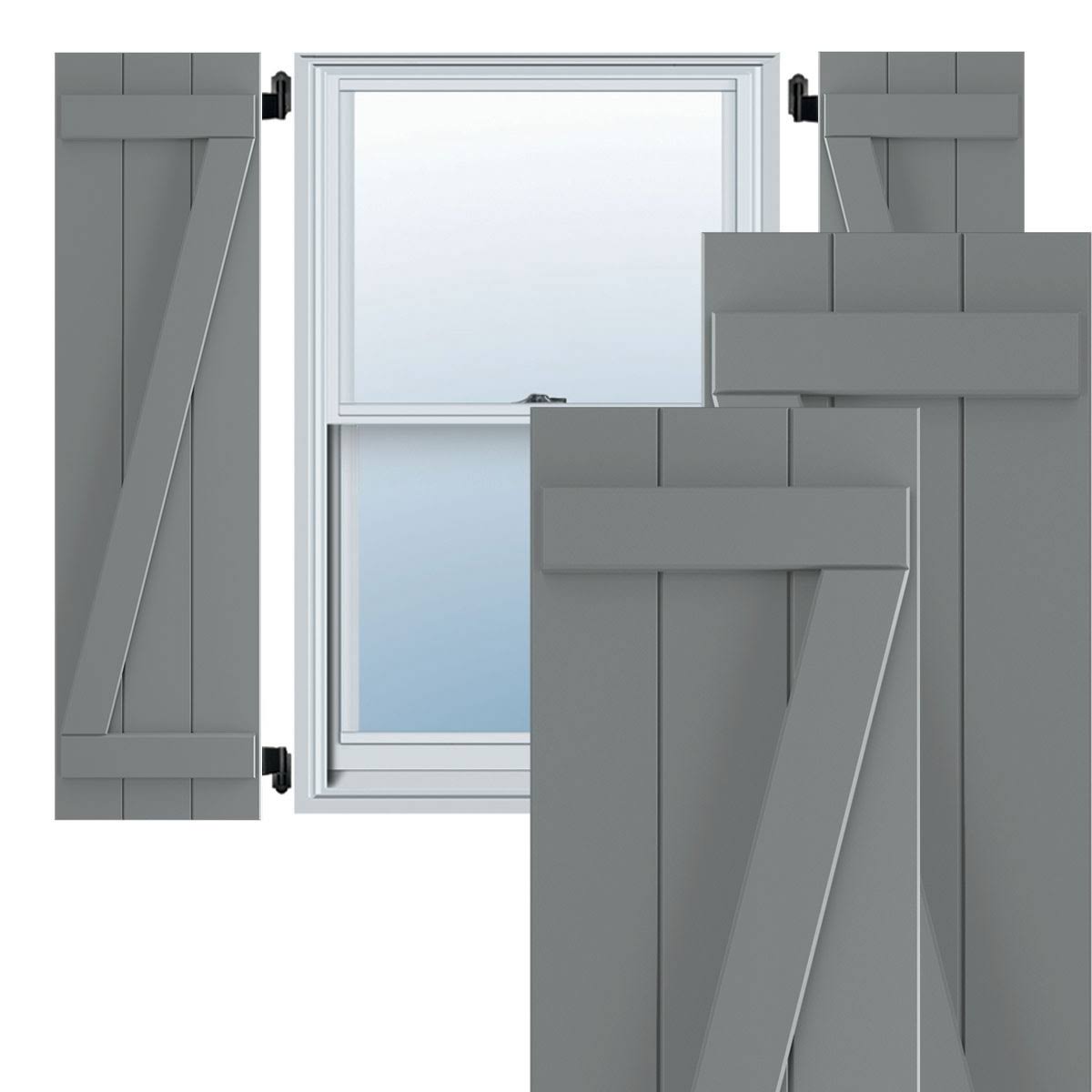 16 1/8x22W x 62x22H PVC Board-n-Batten Shutters F129