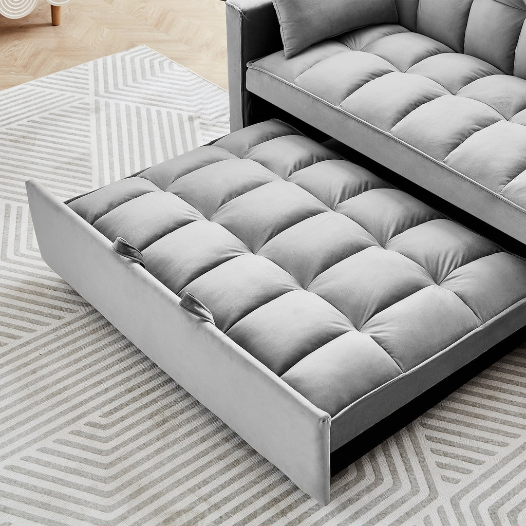 Black Velvet 3 in 1 Sleeper Sofa Bed L5539