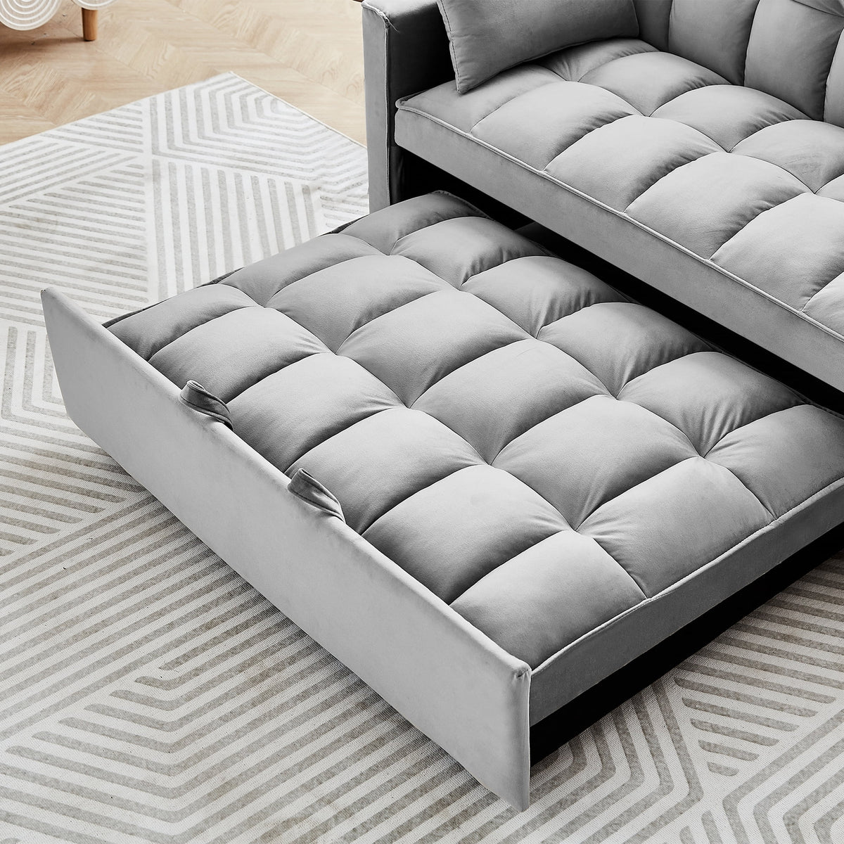 Black Velvet 3 in 1 Sleeper Sofa Bed L5539