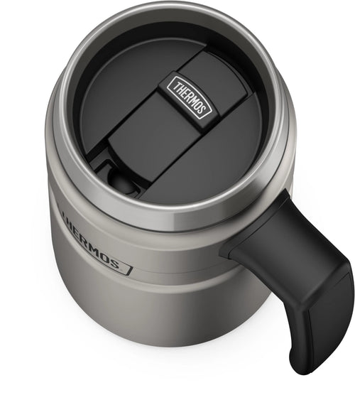 16 Oz Vacuum Insulated Desk Mug, Matte Stainless Steel S8781