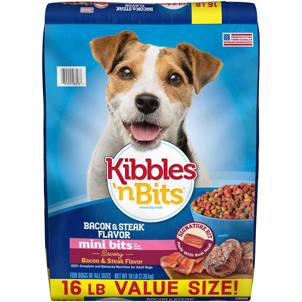 Mini Bits Bacon & Steak Flavor Dry Small Breed Dog Food D61462