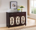 Espresso Buffet Cabinet Server with 3 Cabinets and 3 Drawers U4436