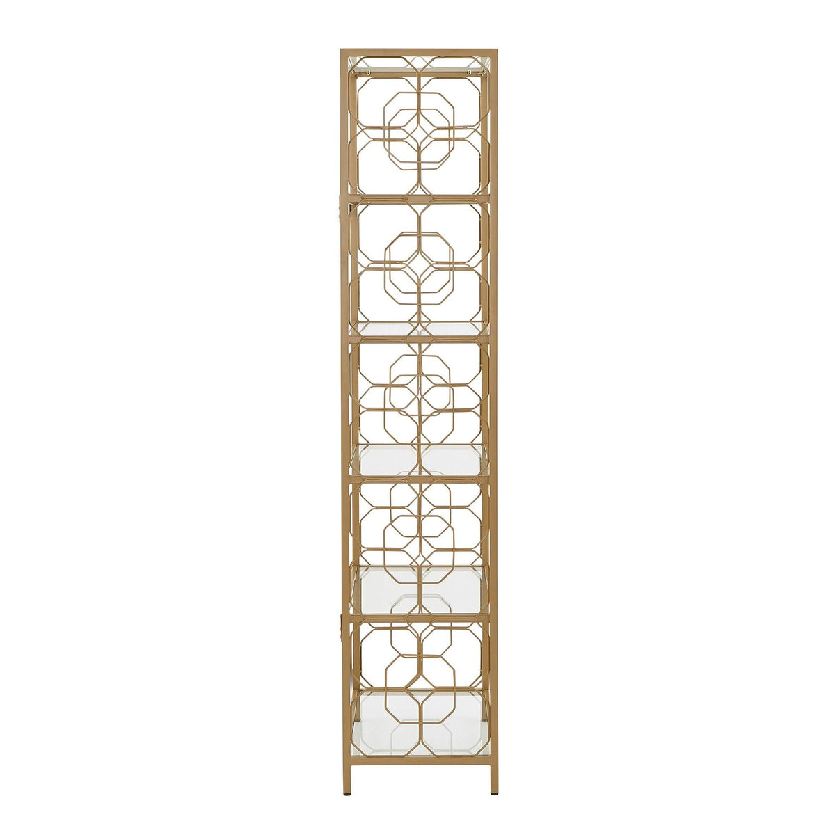 Gold Metal and Glass Bookcase D140