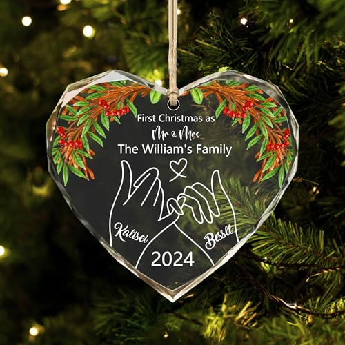2-Layered Wooden Couple Puzzle Christmas Ornament L1259