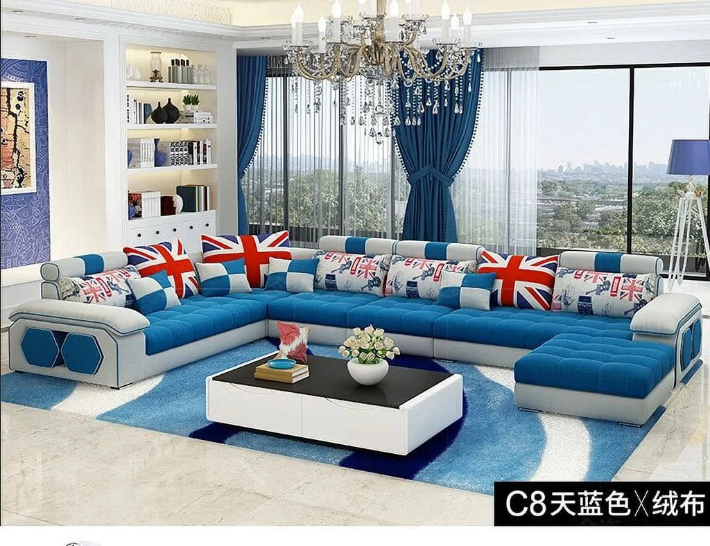 Fabric U Shape Sectional Sofa Set R531