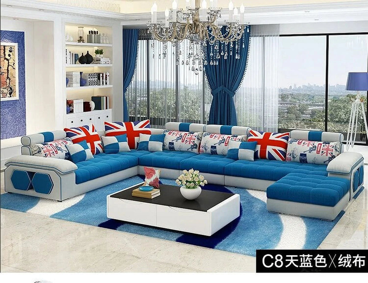 Fabric U Shape Sectional Sofa Set R531