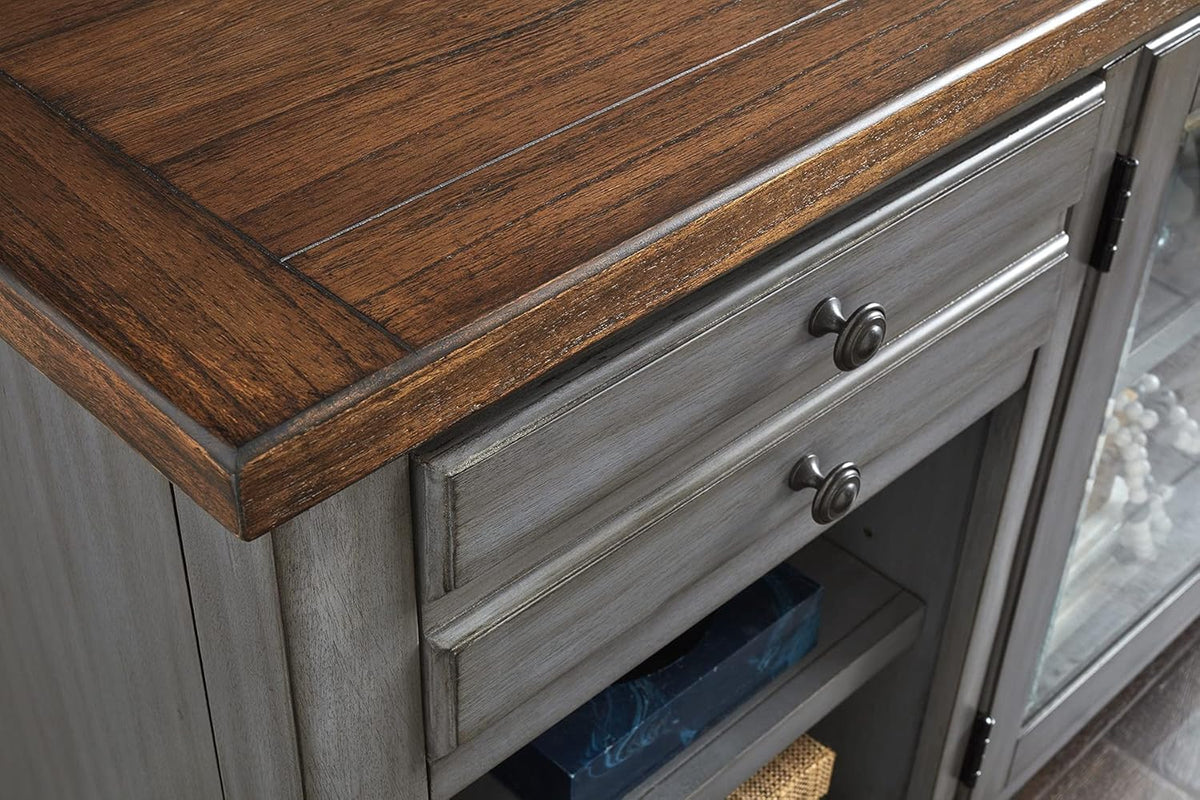 Smoky Blue 72 TV Console Entertainment Stand Wood Accent Cabinet K276