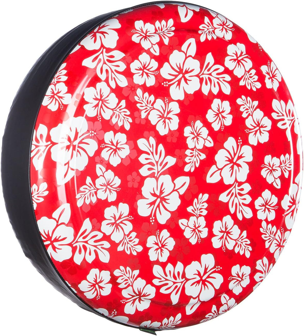 Red Hawaiian Print Rigid Tire Cover D510424