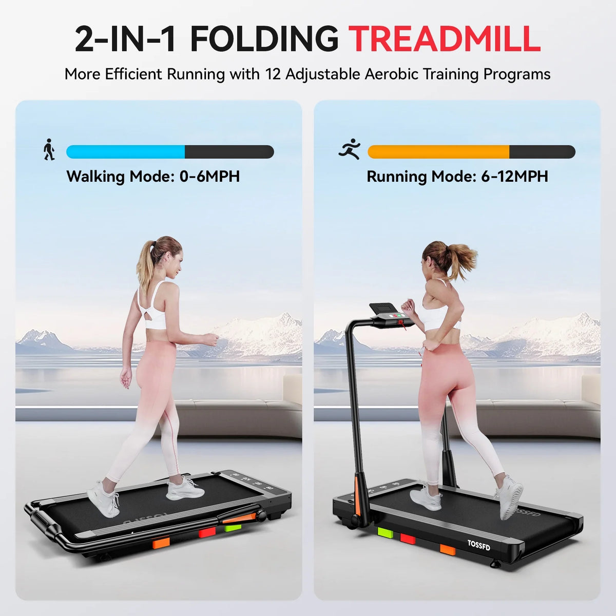 2 in 1 Folding Treadmill K2337
