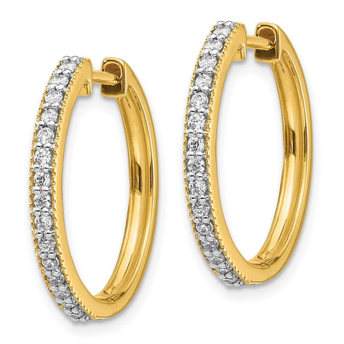 14kt Yellow Gold Diamond Hinged Hoop Earrings I15577