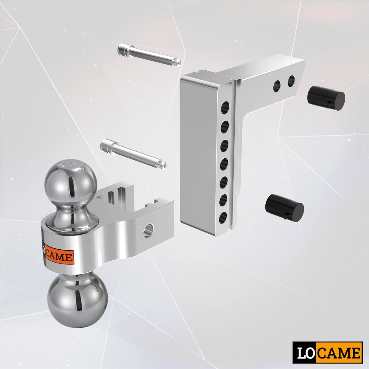 Adjustable Aluminum Trailer Hitch with Double Stainless Steel Locks A519