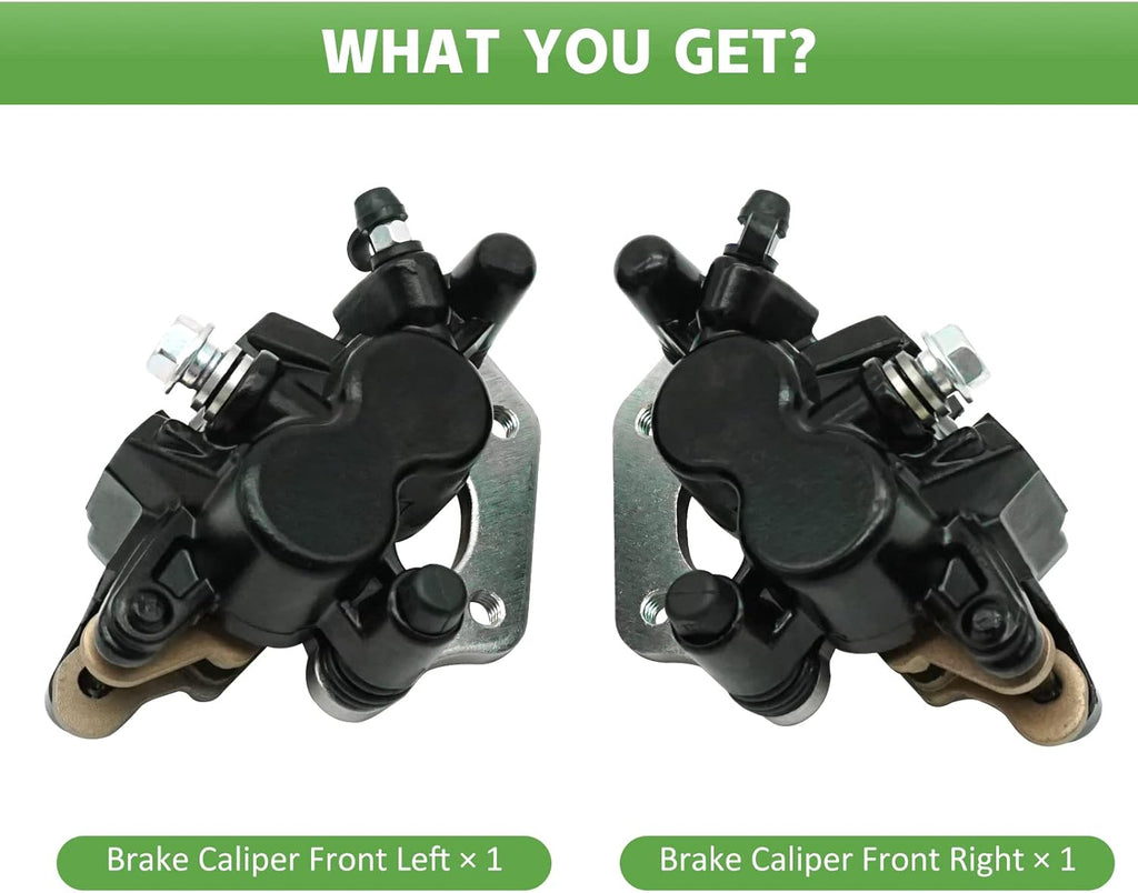 Front Left Right Brake Calipers & Pads for Kawasaki KFX700 Brute Force 650 Prairie 650 700 KVF650 KVF700 F157