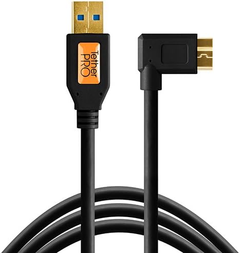 USB 3.0 to Micro-B Right Angle Cable, 15' (4.6m), High-Visibility Orange C811951