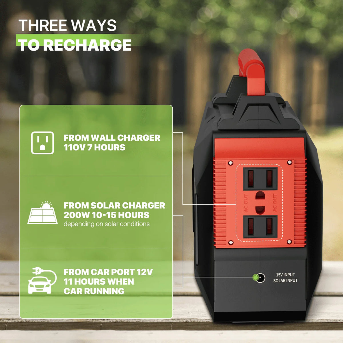 12V 300W 10A Portable Power Station 250Wh Lithium Battery with LED Light S820869