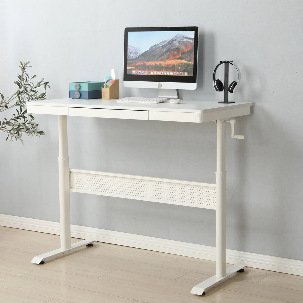 White 48 x 24 Inches Adjustable Height Standing Desk B647194