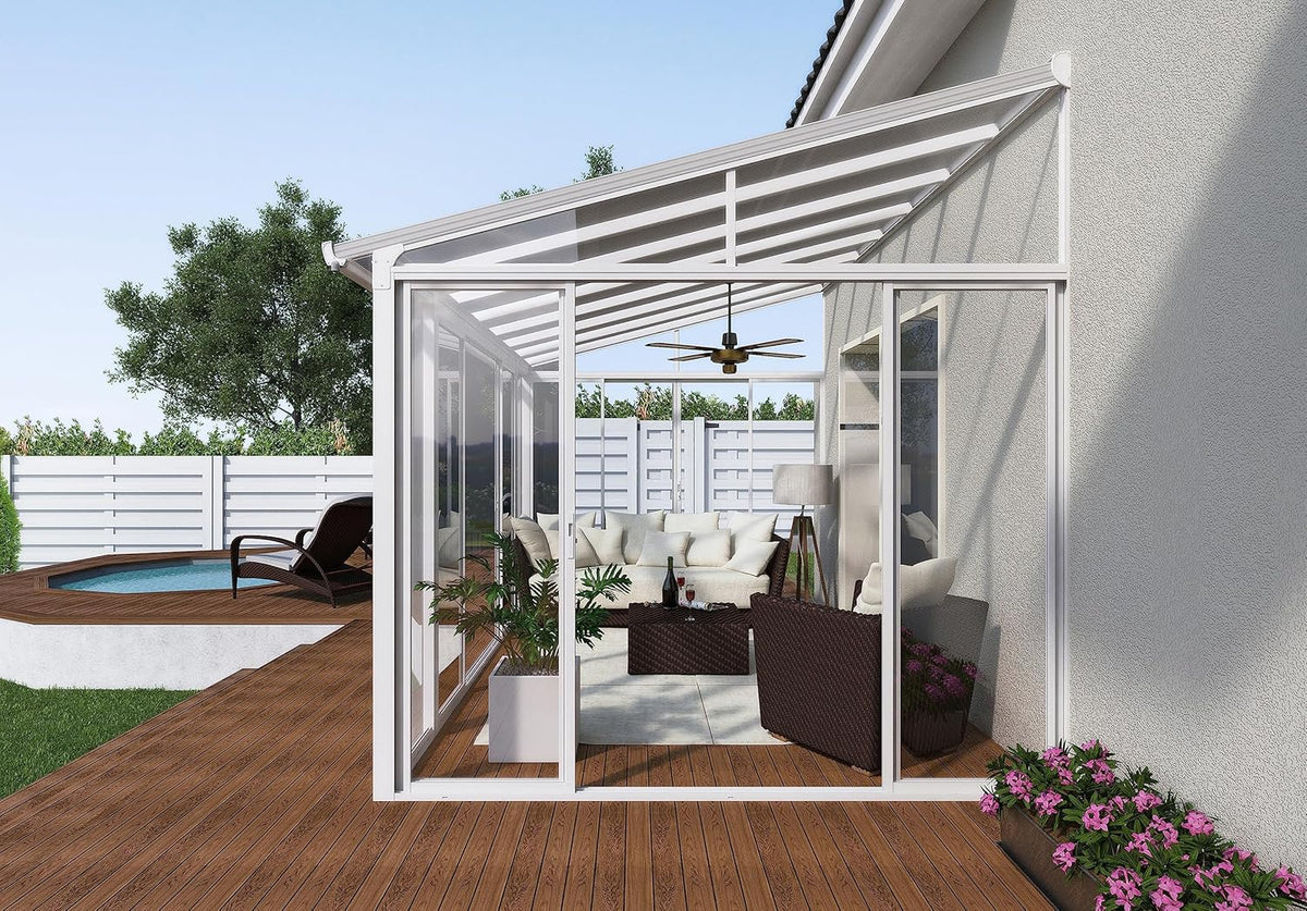 White 10x14 Enclosed Patio Cover Polycarbonate Shelter U462678