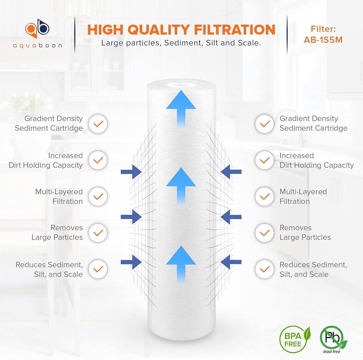 5 Micron 10 Sediment Water Filter Replacement Cartridge L939
