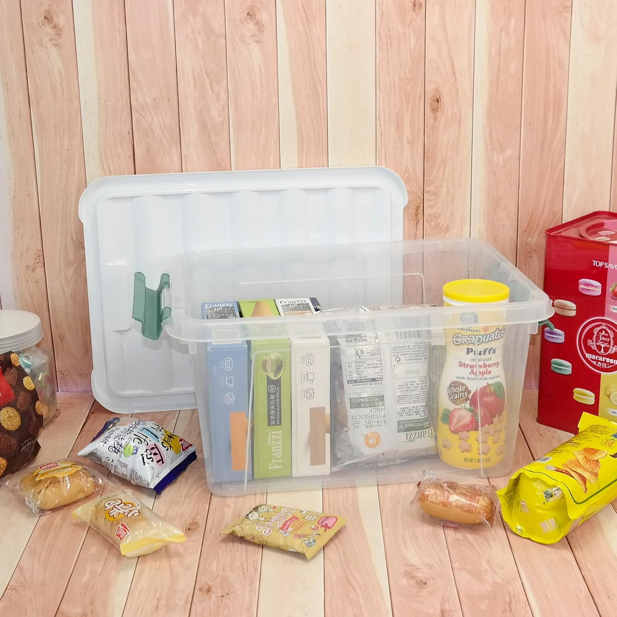20 Quart Clear Plastic Bin with Lid, 6 Packs J10448