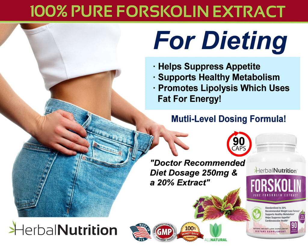 Pure Forskolin Extract 250mg 20% Coleus Forskohlii 90 Ct N232