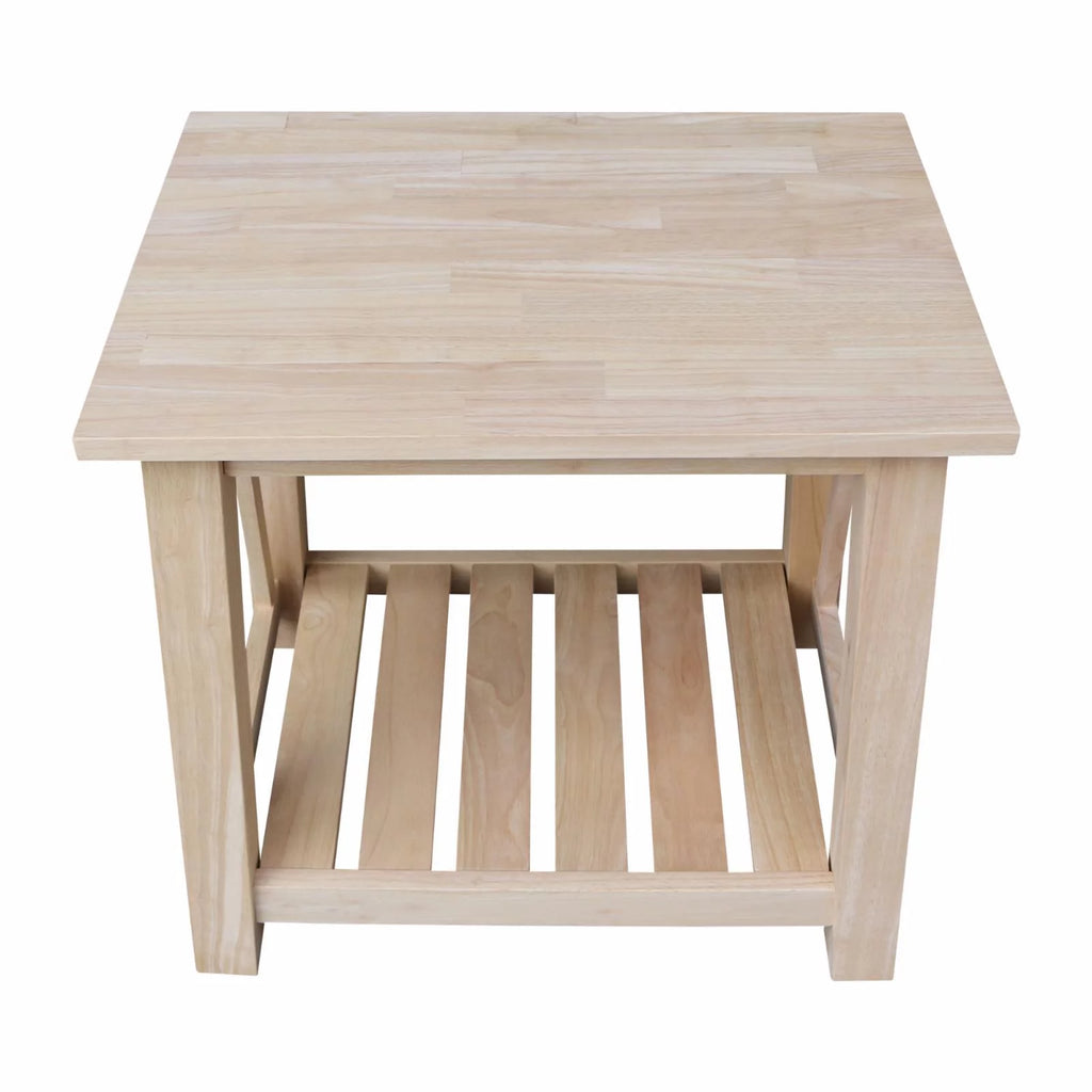 Solid Wood End Table with Shelf G60782