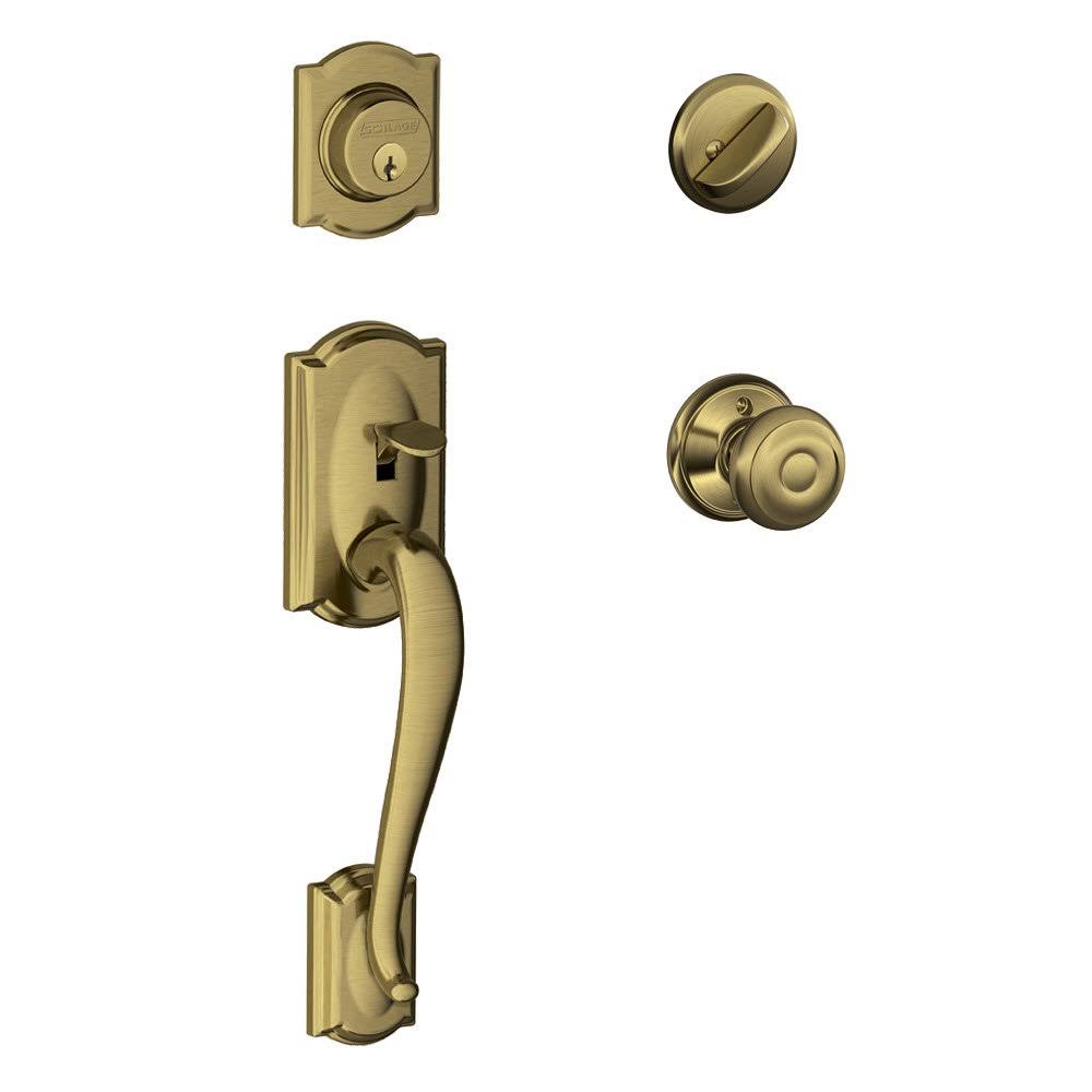 Antique Brass Handleset and Knob D84676