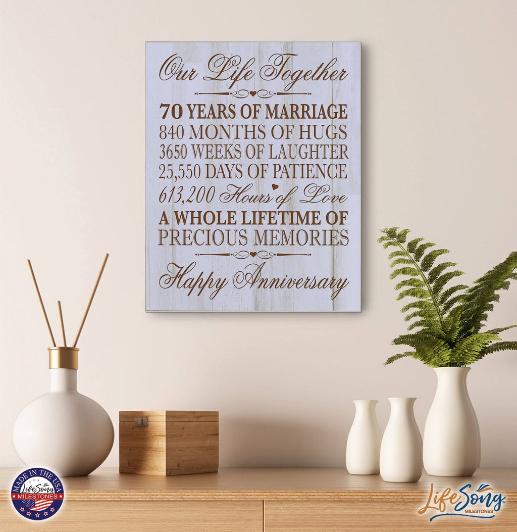 70th Wedding Anniversary Wall Plaque T249649