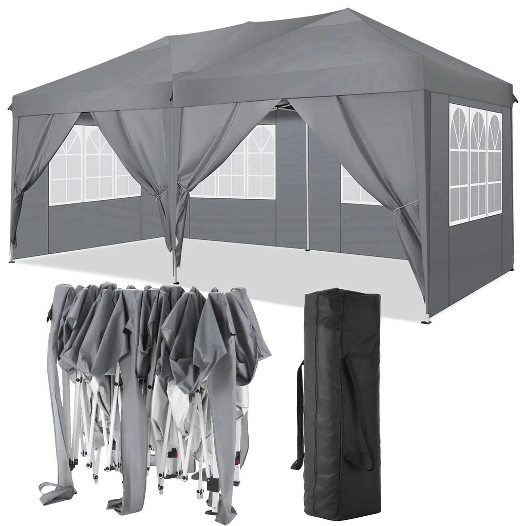 10x10ft Popup Canopy with 4 Sidewalls Blue D516