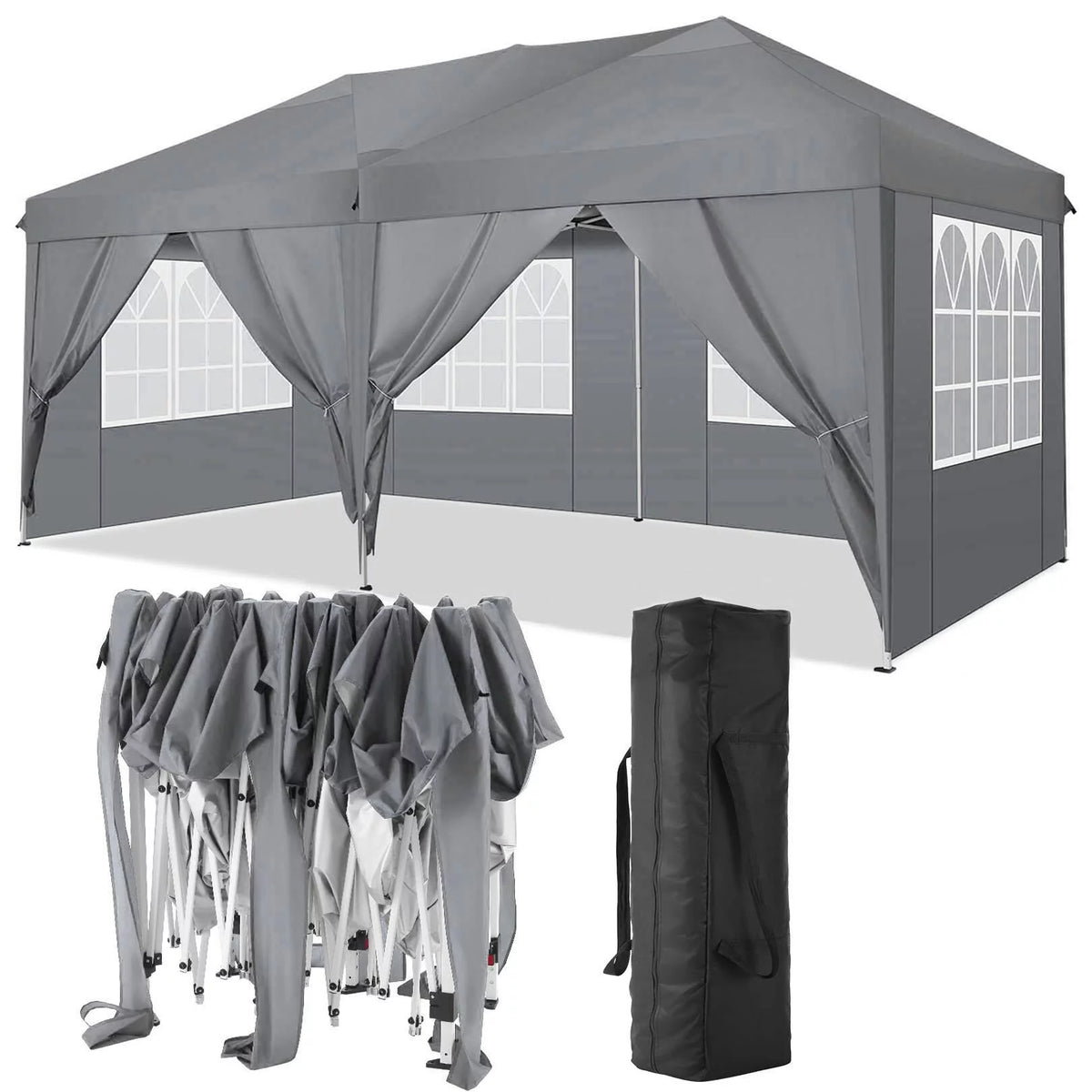 10x10ft Popup Canopy with 4 Sidewalls Blue D516
