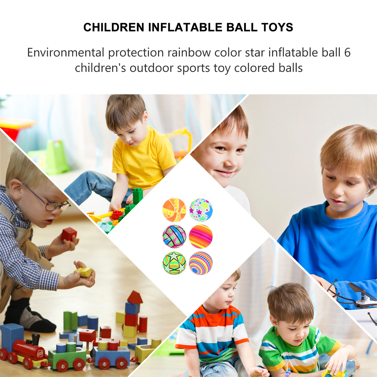 6 Pcs Inflatable Ball Pvc Toys L4339