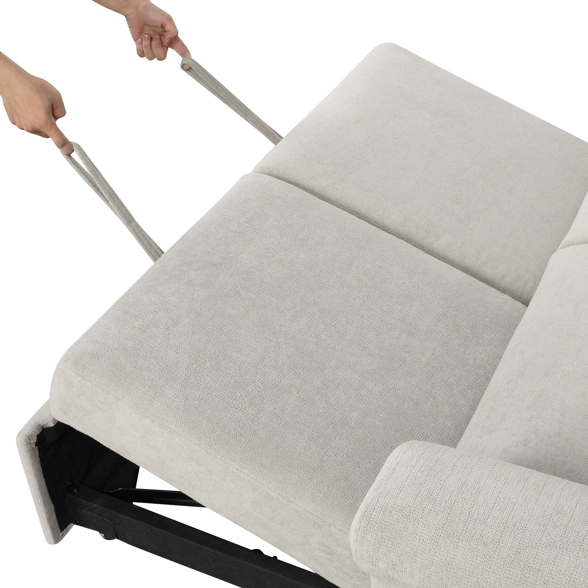 61.4" Pull Out Convertible Sleeper Sofa Bed Chenille G873