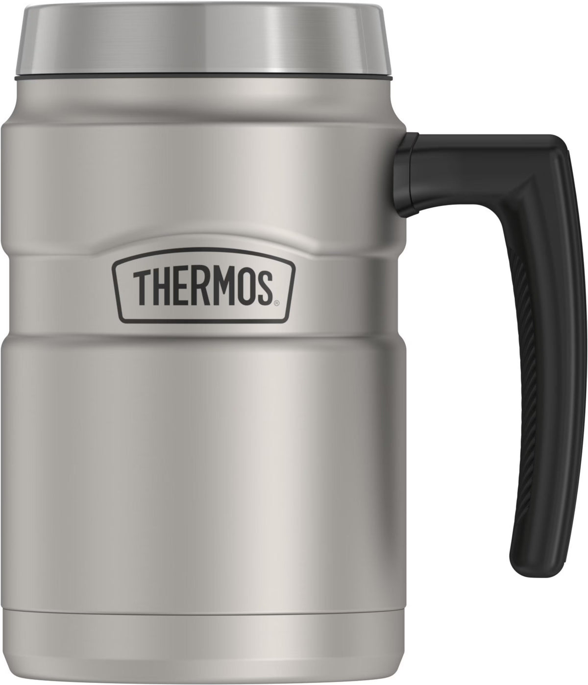 16 Oz Vacuum Insulated Desk Mug, Matte Stainless Steel S8781