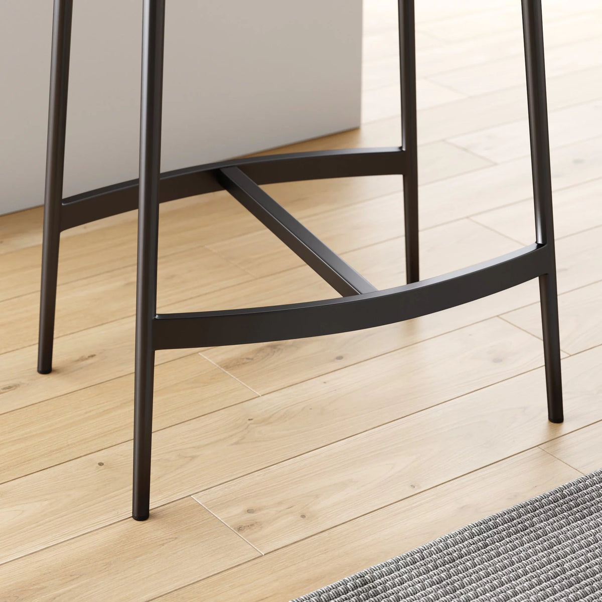 Brown Backless Upholstered Bar Stool with Metal Base R82112