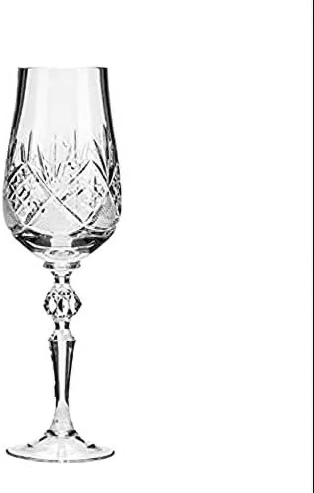Hand Made Vintage Crystal Champagne Flute Glasses Set Of 2 P724