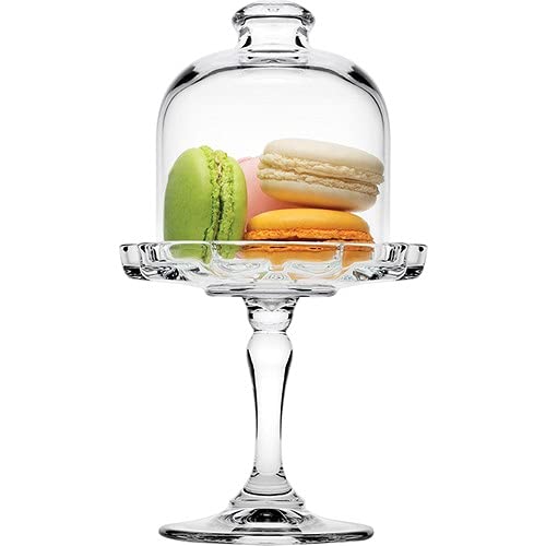 Mini Cake Stand Glass Cupcake Display Plate with Dome Cover Pedestal Dessert Stand Holder Z2723