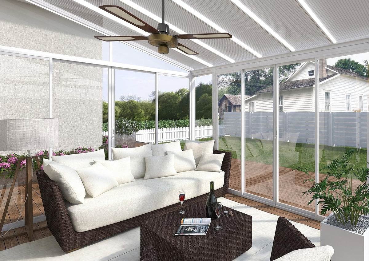 White 10x14 Enclosed Patio Cover Polycarbonate Shelter U462678