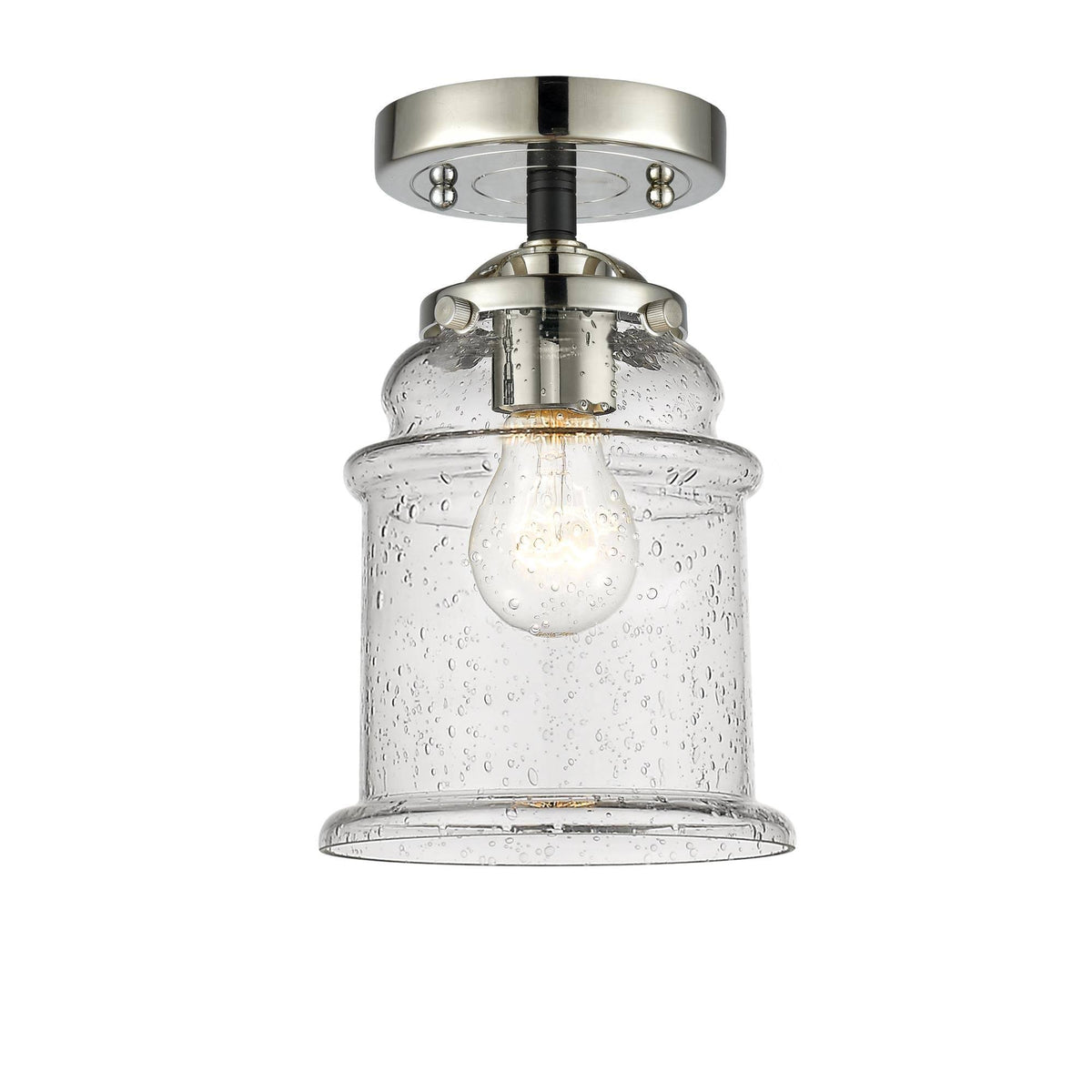 Black Polished Nickel 1 Light Semi-Flush Mount B720