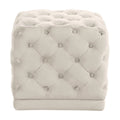 Cream Velvet Ottoman/Stool Z6345