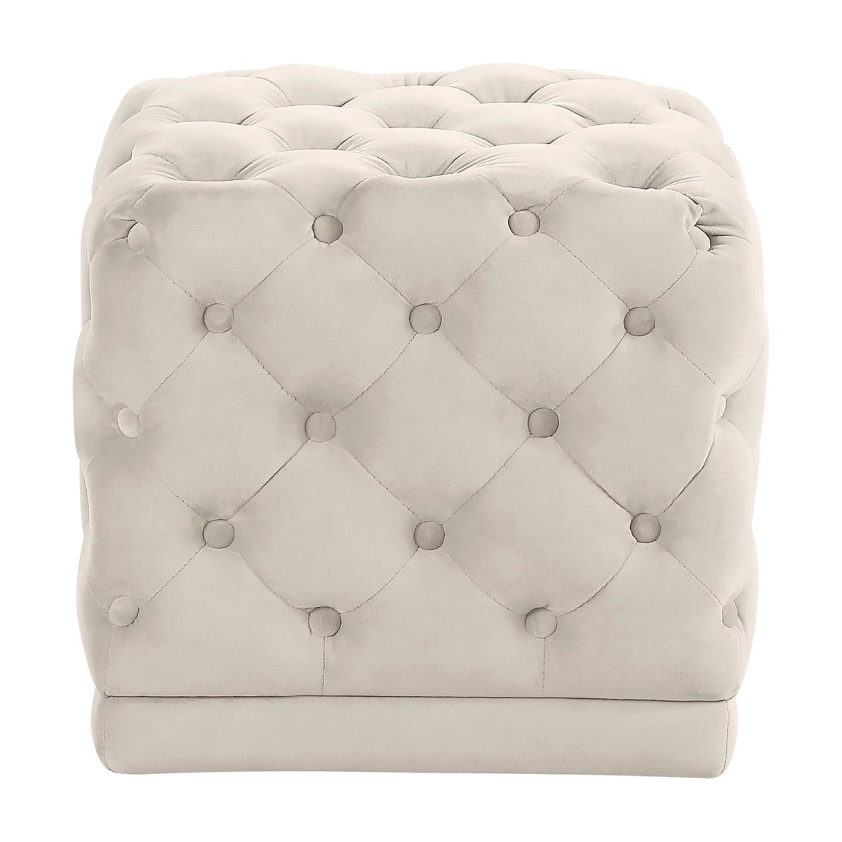 Cream Velvet Ottoman/Stool Z6345