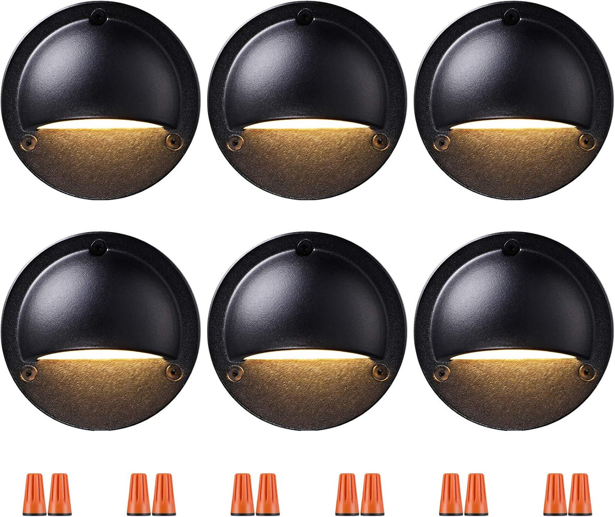 Pack of 6 Low Voltage LED Deck Lights with Die-cast Aluminum B908226